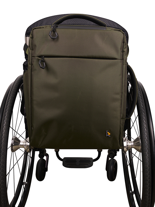 8720053413399-Kinetic-Balance-Wheelchair-Bag-�-Backrest-Commuter-Pack_Deep-Green_on_wheelchair