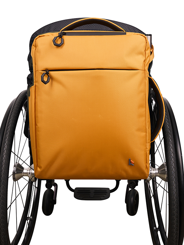 8720053413412-Kinetic-Balance-Wheelchair-Bag-�-Backrest-Commuter-Pack_Ochre_on_wheelchair