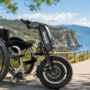 přední pohon připevněný na mechanickém vozíku venku na dovolené v horách